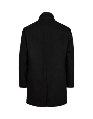 Gino marcello Miesten Villakangastakki, K GINO MARCELLO WOOL COAT Musta