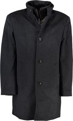 Gino marcello Miesten Villakangastakki, K GINO MARCELLO WOOL COAT Tummanharmaa