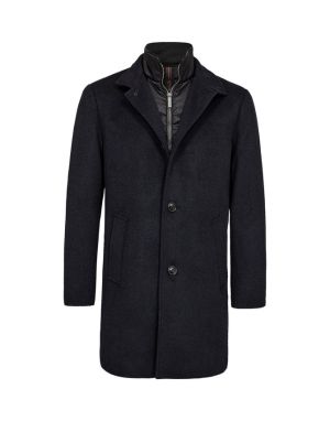 Gino marcello Miesten Villakangastakki, K GINO MARCELLO WOOL COAT Tummansininen