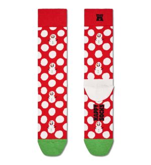 Happy Socks Miesten Sukat BIG DOT SNOWMAN Punainen Kuosi