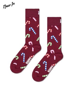 Happy Socks miesten sukat, CANDY CANE SOCK Viininpunainen Kuosi