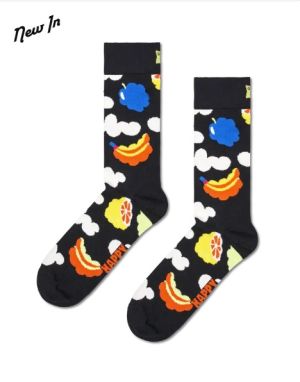 Happy Socks miesten sukat, CLOUDY FRUIT SOCK Musta Kuosi