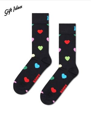 Happy Socks miesten sukat, HEART SOCK Musta Kuosi