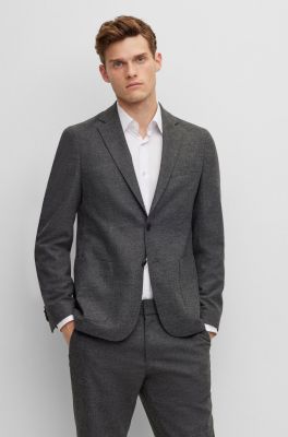 Hugo Boss Miesten Bleiseri, P-HANRY PERFORMANCE FLANNEL BLAZER AD Tummanharmaa