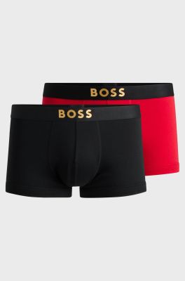 Hugo Boss Miesten Bokserit 2-Pack, TRUNK 2P RIB GIFT Punainen