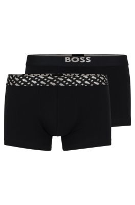 Hugo Boss Miesten Bokserit 2-Pack, TRUNK 2P SILVER G Musta