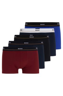 Hugo Boss miesten bokserit, 5PACK COTTON STRECH TRUNKS Monivärinen Kuosi