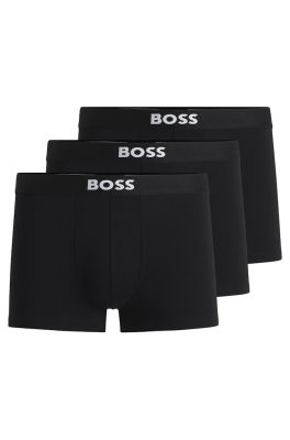 Hugo Boss Miesten Bokserit, TRUNK 3P BOSS ICON NOS Musta