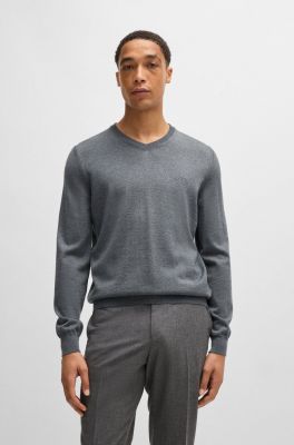 Hugo Boss miesten neule, BARAM-L V REG FIT Tummanharmaa