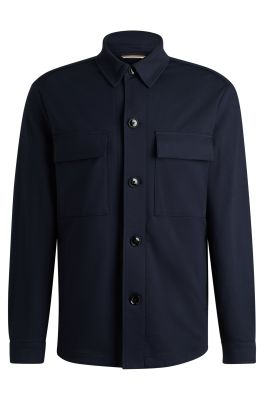 Hugo Boss Miesten Paitatakki, C-CARPER  JERSEY OVERSHIRT BLAZER Tummansininen