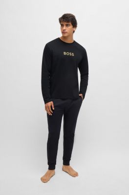 Hugo Boss Miesten Pyjamasetti, GIFT LONG SET Musta