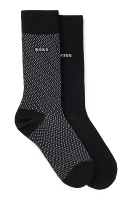 Hugo Boss Miesten Sukat, 2P RS MINIPATTERN Musta