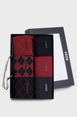 Hugo Boss Miesten Sukat 6-Pack, GIFT DESIGN Musta