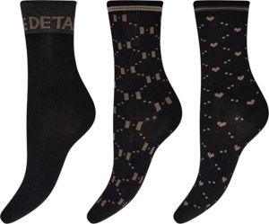 Hypethedetail naisten sukat, HYPETHEDETAIL SOCKS 3 PACK Musta Kuosi