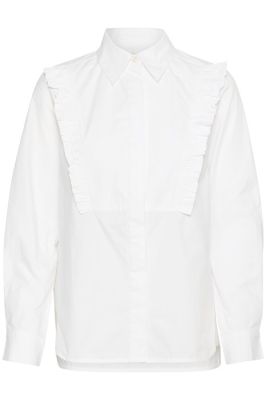 Inwear naisten paitapusero, VALLEYIW FRILL SHIRT Pure White