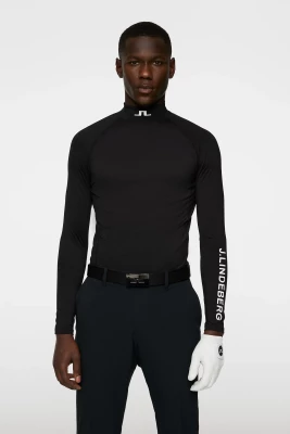 J.Lindeberg miesten paita, AELLO SOFT COMPRESSION GOLF Musta