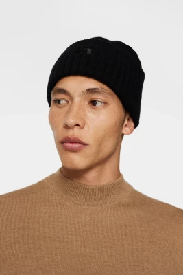 J.Lindeberg Miesten Pipo, JIVE WOOL BEANIE Musta