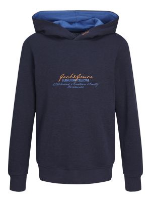 Jack and Jones junior huppari, JJGREAT B2S LOGO SWEAT HOOD Tummansininen