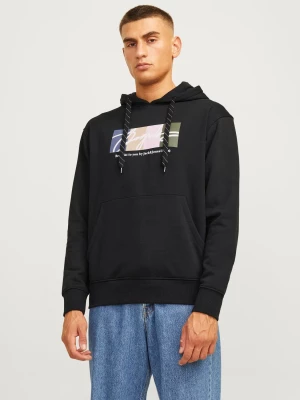 Jack and Jones miesten huppari, JORPORTLAND BLOCK SWEAT HOOD LN Black