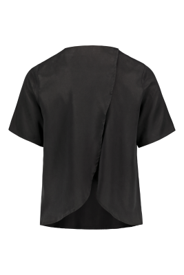 Kaiko, Naisten T-Paita, Wrap Back Blouse  Musta