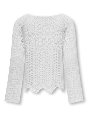 Kids Only Lasten Neule, KOGNEWCARLA LS SHORT CABLE KNIT Valkoinen