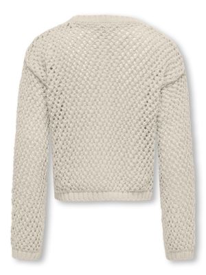 Kids Only lasten neulepusero, KOGDONNA LIFE O-NECK STRUCTURE KNIT Luonnonvalkoinen