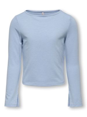 Kids Only lasten paita, KOGFELINA L/S BOATNECK SLIT TOP Vaaleansininen