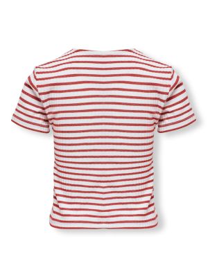 Kids Only Lasten T-paita, KOGNELLA STRIPED SS O-NECK TOP Raidallinen Punainen