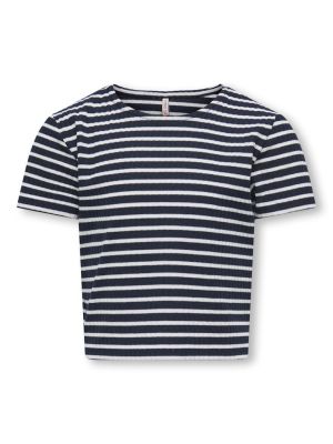 Kids Only Lasten T-paita, KOGNELLA STRIPED SS O-NECK TOP Raidallinen Sininen