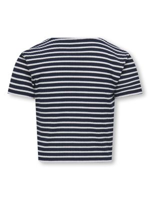 Kids Only Lasten T-paita, KOGNELLA STRIPED SS O-NECK TOP Raidallinen Sininen