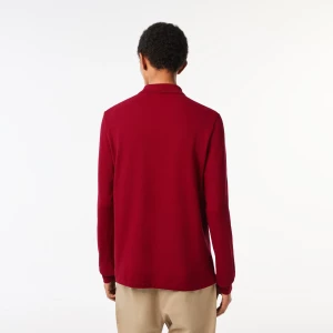 Lacoste Miesten Pikeepaita, LONG SLEEVED COTTON POLO Viininpunainen