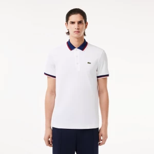 Lacoste Miesten Pikeepaita, REGULAR FIT STRECH COTTON PIQUE CONTRAST Valkoinen