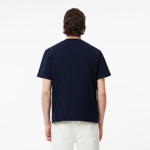 Lacoste Miesten T-Paita, MID WEIGHT COTTON JERSEY T-SHIRT NOS Tummansininen