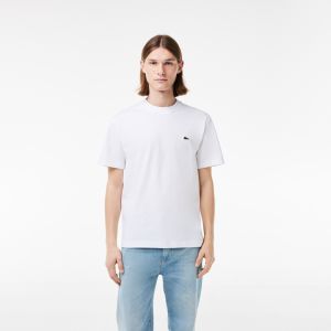 Lacoste Miesten T-Paita, MID WEIGHT COTTON JERSEY T-SHIRT NOS Valkoinen