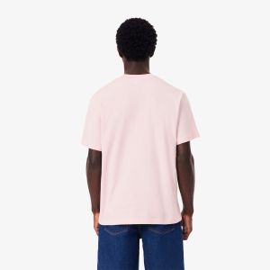 Lacoste miesten t-paita, MID WEIGHT COTTON JERSEY T-SHIRT Vaaleanpunainen