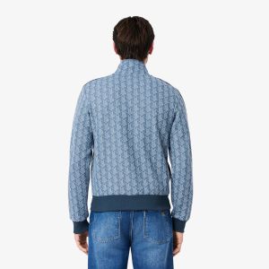 Lacoste Miesten Verryttelytakki, PARIS JACQUARD MONOGRAM ZIPPED Sininen Kuosi