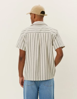 LES DEUX kauluspaita, LAWSON STRIPE SS SHIRT Raidallinen Vihreä