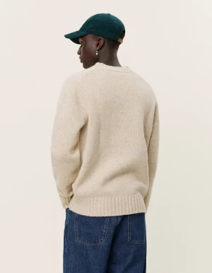 Les Deux Miesten Neulepusero, GARY FLECK WOOL ROUND NECK Luonnonvalkoinen