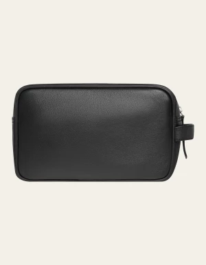 Les Deux toilettilaukku, LEATHER WASH BAG Musta