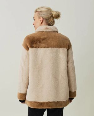 Lexington Naisten Takki, YVONNE FAUX FUR JACKET Beige