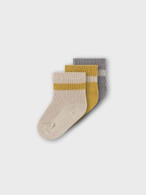 Lil Atelier Lasten Sukat, NBMELOVE 3PACK SOCK STRIPE Moniväriraita