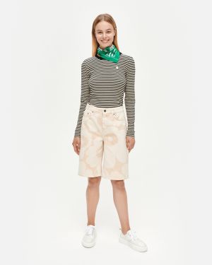 Marimekko farkkushortsit, KARSTI Beige Kuosi