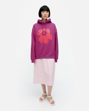 Marimekko Unisex Collegehuppari, Runoja Unikko Placement huppari Pinkki