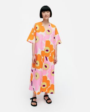 Marimekko Naisten Mekko, Kellotus Unikko puuvillapopliinimekko Monivärinen Kuosi