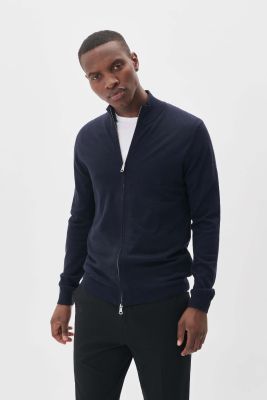 MATINIQUE miesten merinoneuletakki, MASON FULL ZIP Dark Navy Melange