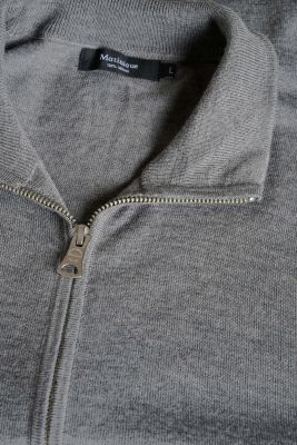 MATINIQUE miesten merinoneuletakki, MASON FULL ZIP Medium Grey Melange