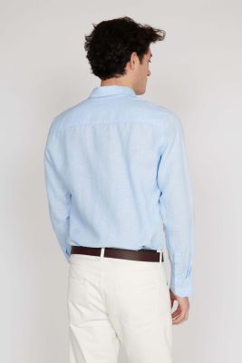 MATINIQUE Miesten Pellavapaita MARC SHORT LINEN Chambray Blue