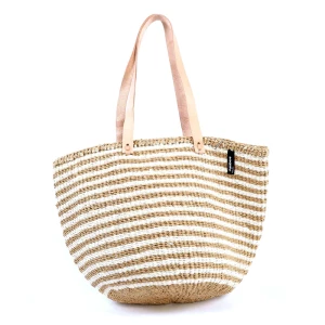 Mifuko Naisten Laukku, Kiondo shopper basket | Thin brown strip Raidallinen Ruskea