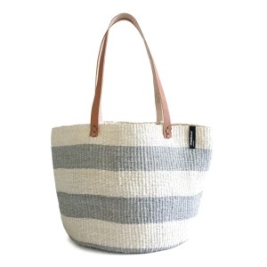 Mifuko Naisten Olkalaukku, Kiondo shopper basket | Grey stripes M Raidallinen Harmaa