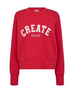 Mos Mosh naisten collegepusero, MMCelli O-LS Sweatshirt Punainen